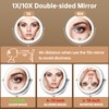 Gospire 7" Lighted Makeup Mirror with Magnification 10X/1X, Rechargeable Cordless