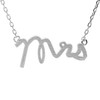 Spinningdaisy Handcrafted Brushed Metal Mrs Script Necklace Silver