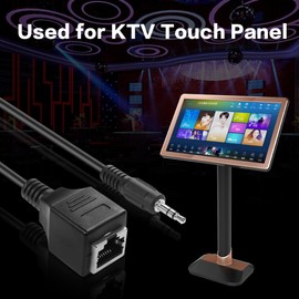 YACSEJAO Network RJ45 to 1/8 Inch Stereo Adapter 2 Pack 3.5 mm 3.5 mm Stereo Male to RJ45 Female Extende over Cat5 & Cat6 Female Ethernet Adapter