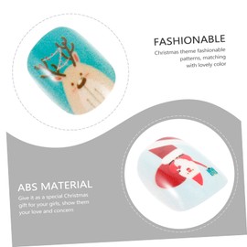 LALAFINA 192pcs Christmas Fake Nail Tips for Boy Girl Girls Random Styles Festive Nail Art Decor Easy to Apply Full Coverage Design for Holiday Celebrations and Christmas Parties