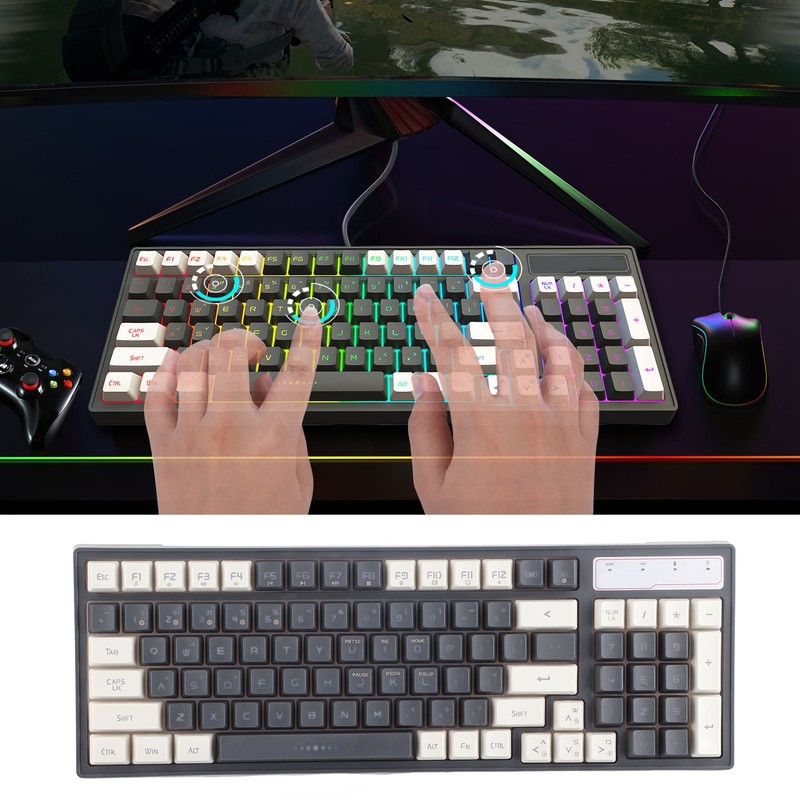 2.4G Wireless Gaming Keyboard 96 Keys Ergonomic Long Standby Time