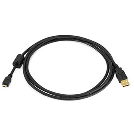 Monoprice 6-Feet USB 2.0 A Male to Micro 5pin Male 28/24AWG Cable with Ferrite Core (Gold Plated) (105458),Black