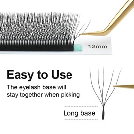 NAGARAKU W Eyelash Extension 5D Volume Premade 0.07mm D curl 11mm Faux Mink Matte Black Cluster Easy Fanning yy Eye Lashes