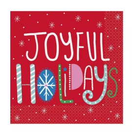 Unique Joyful Holiday 18 Ct Christmas Luncheon Napkins Party
