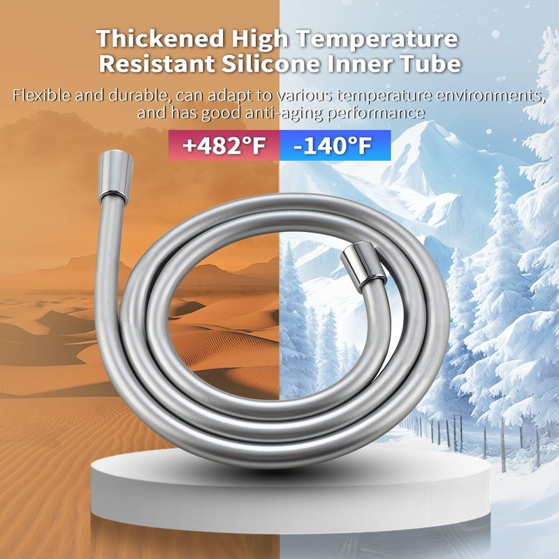TRIPHIL Kink-free Silicone 79" Extra Long Flexible Handheld Shower Head