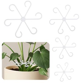 4pcs Plant Stem Holder, Plastic Plant Support Stakes, Climbing Houseplant Stem Supports for Growing Plants Flower Plant Outdoor and Indoor Plant(Transparent)