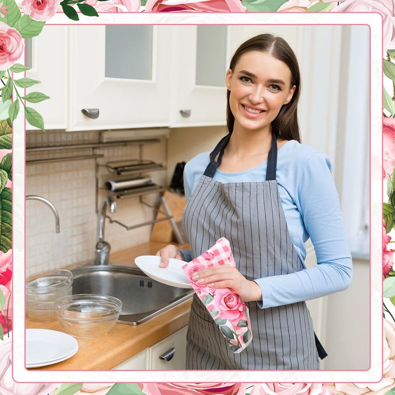 VitalCozy 6 Pcs Lavender Summer Kitchen Towel Set Funny Housewife