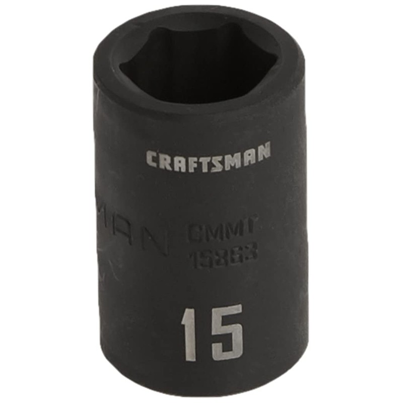 CRAFTSMAN Shallow Impact Socket, Metric, 1/2-Inch Drive, 15mm (CMMT15863)