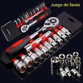 Juego de Llaves de Vaso Mejorado 15cm para Coche, Moto y Bicicleta – Trinquete, Varios Vasos, Compacto y Duradero para Taller y Hogar