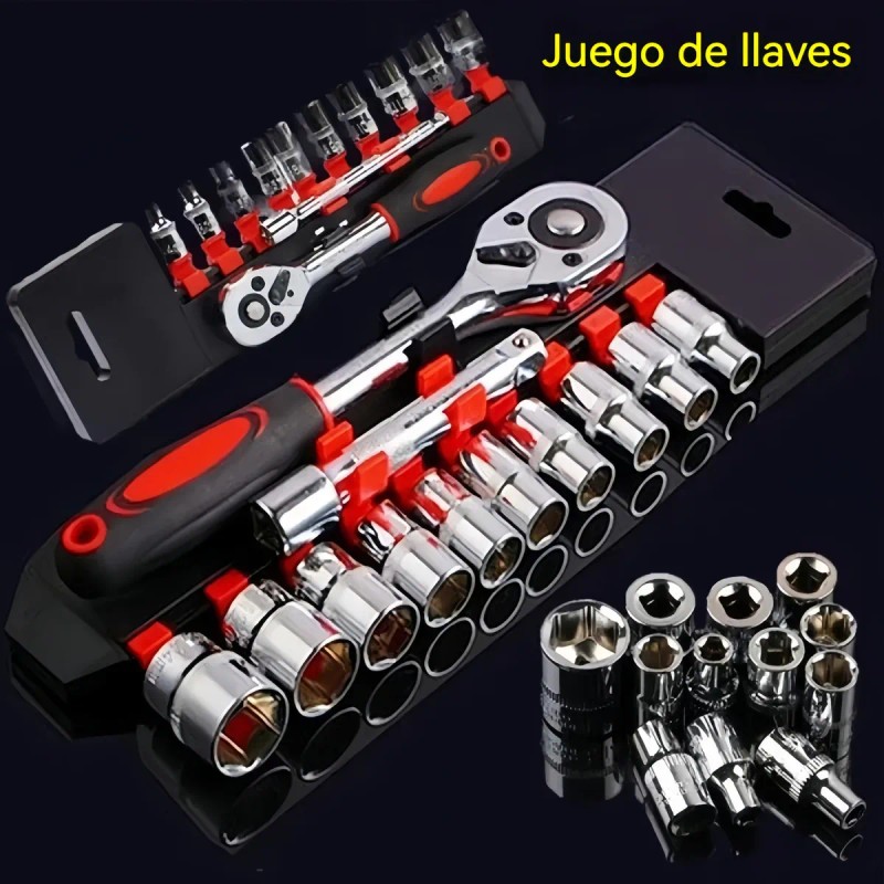 Juego de Llaves de Vaso Mejorado 15cm para Coche, Moto