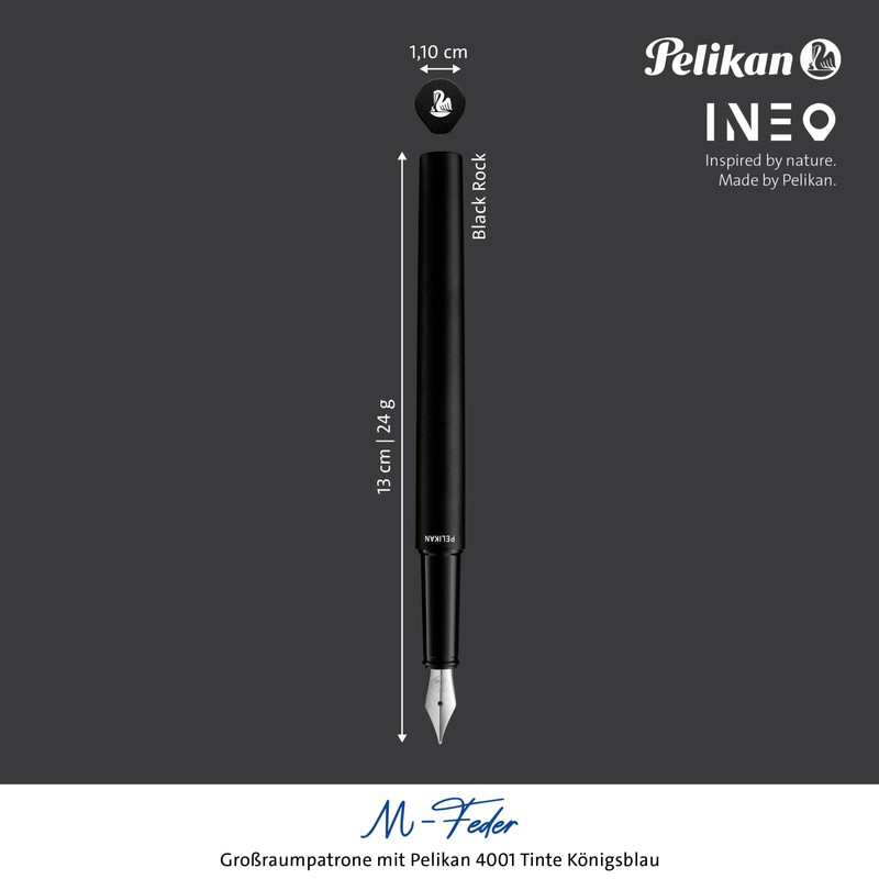 Pelikan P6 Ineo Elements Fountain Pen, Black Rock, 1 Piece
