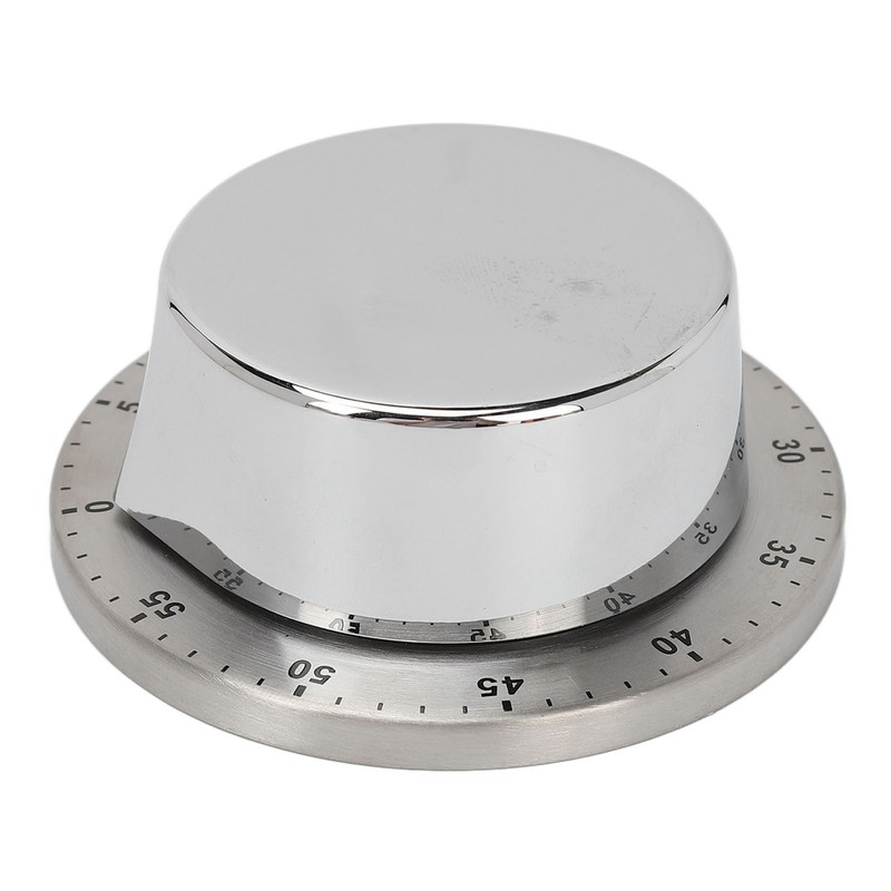 Mechanical Timer Accurate Quiet Counting Loud Alarm Sound Silver Timing