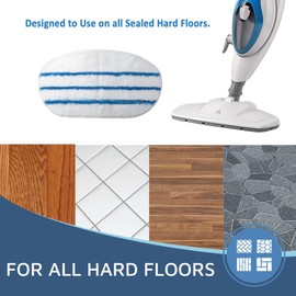 F Flammi 12 Pack Steam Mop Replacement Pad for PurSteam ThermaPro 10-in-1 Steam Mop, Washable Reusable Steamer Pads