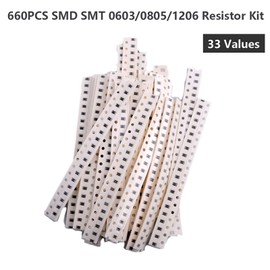660pcs SMD/SMT Resistor 0603 0805 1206 Chip Capacitors Assortment Kit 33 Value 1%