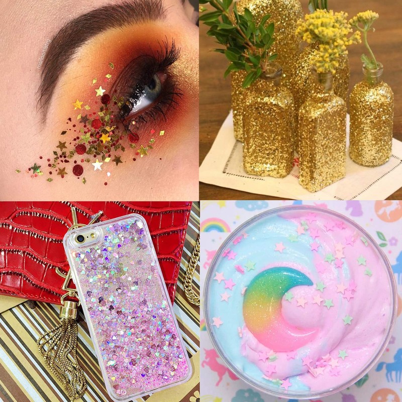 Phogary 48 Bottles Nail Art Decoration Accessories Glitter Powder Sequins