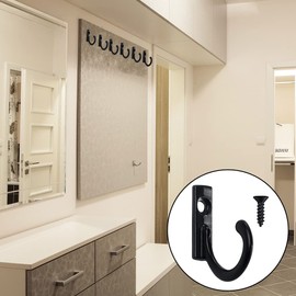 Yinquetinup 25 Pcs Wall Mounted Single Hook with 25 Screws Metal Cloth Hanger Wall Mounted Hook Metal Coat Hooks Robe Hooks for Home Bathroom Kitchen Office