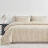 JELLYMONI Seersucker Comforter Set Queen Size with Sheets, Cream Grey