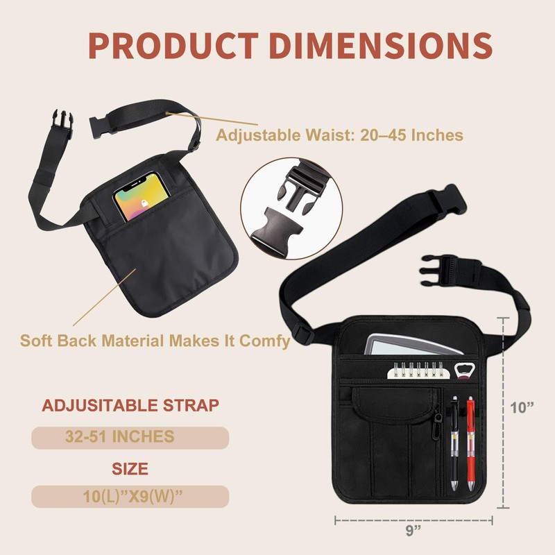 Merleu Quality Server Apron,Machine Washable Waitress Apron with Adjustable Belt,Durable