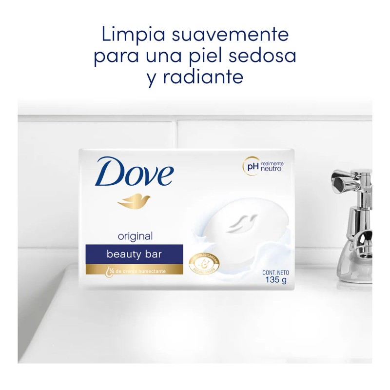 Jabón Barra Dove Blanco Individual Humectante 135