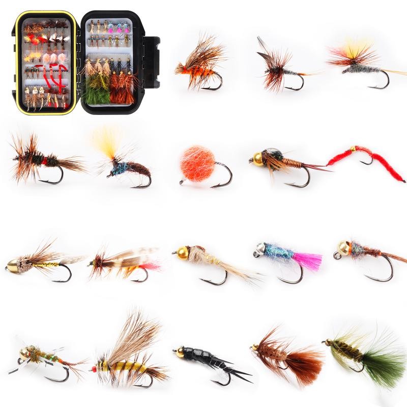 Trout Fly Fishing Flies Assortment 54pcs Dry Nymph Flys Sanjuan