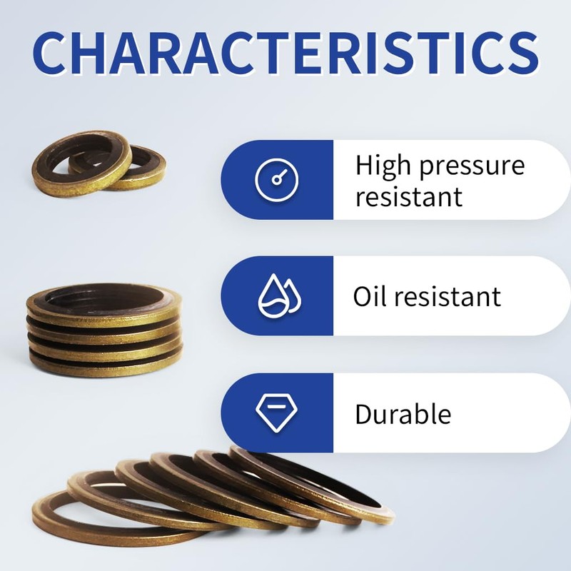 193Pcs Metal Bonded Seal Washer Assortment Kit Metal Bonded Washer