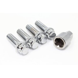 AVN Motorsports 14x1.5 Ball Seat Tuner Lug Bolt Wheel Security Locks Chrome Heat Treated (14mmx1.50 Thread Size) (28mm Shank)