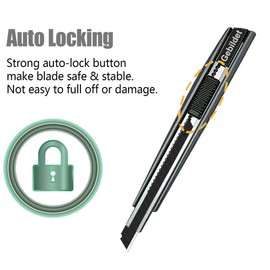 Gebildet 5pcs Right and Left Hand Self-Lock Cutter Knife/Black 9mm Blades /60° Blace Knife/Utility Knife/Graphic Knife (G300)