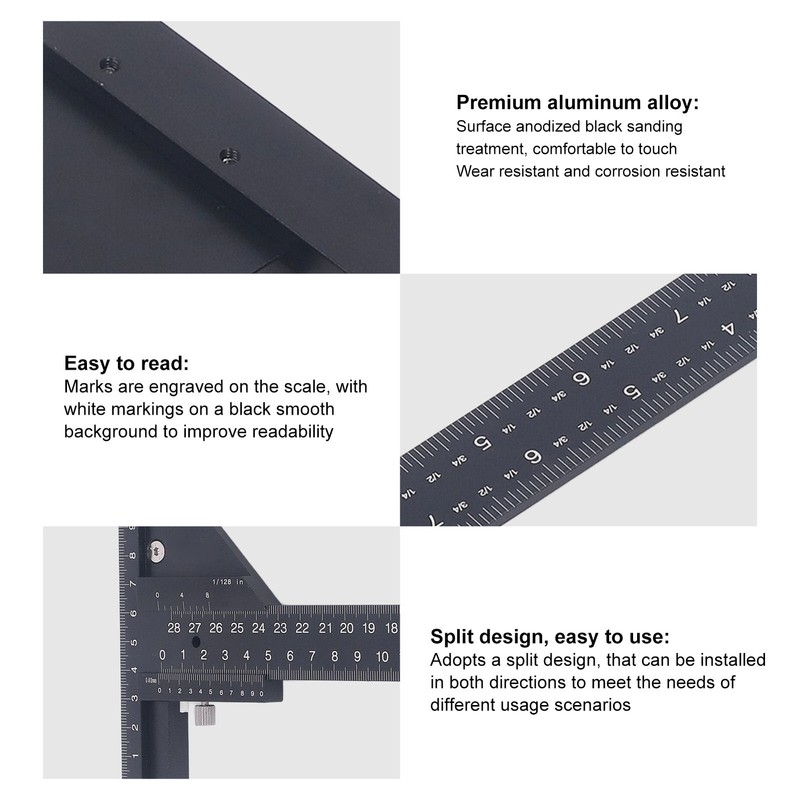 0 to 280mm T Shaped Ruler Aluminum Alloy Accurate Scale