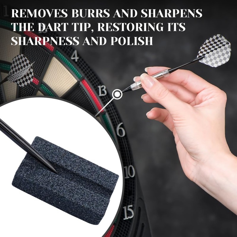 XINAZZIT 6Pcs Darts V-Groove Sharpening Stone Dart Sharpener Dart Accessories