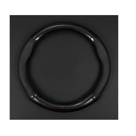 QODOLSI 1 Pack Car Breathable Steering Wheel Cover, Wear -Resistant Steering Wheel Sleeve, Carbon Fiber Non-Slip Steering Wheel Protector, Four Seasons Universal Steering Wheel Set (Black #Circular)