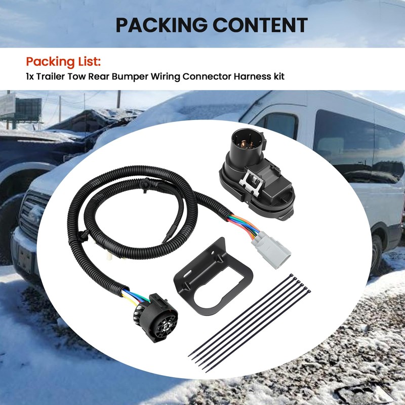 YCLL Trailer Tow Rear Bumper Wiring Connector Harness Kit Fits