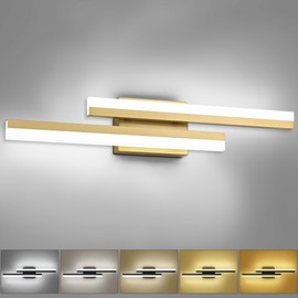 PRESDE 32 Inch LED Bathroom Light Fixtures Over Mirror Brushed Gold Vanity Light Modern Bath Lighting Bar 5CCT