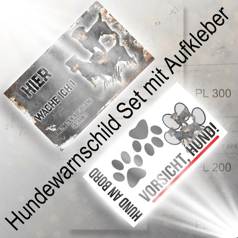 Hier wache ich hund German Hunting Terrier 29/18 cm
