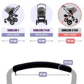 PROTEC TIF | Neoprene Carry Handle Fitted Covers compatible with Bugaboo Cameleon 3 and Buffalo | to Fit over The Original Rubber |