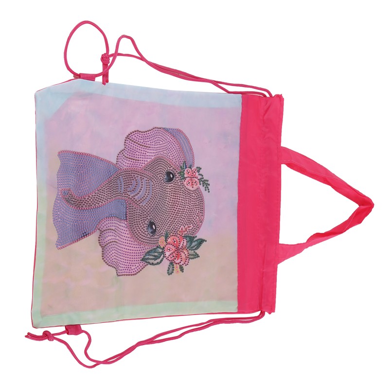 Backpack Bag WearResistant Large Capacity Rhinestones Painting with Drawstring Home