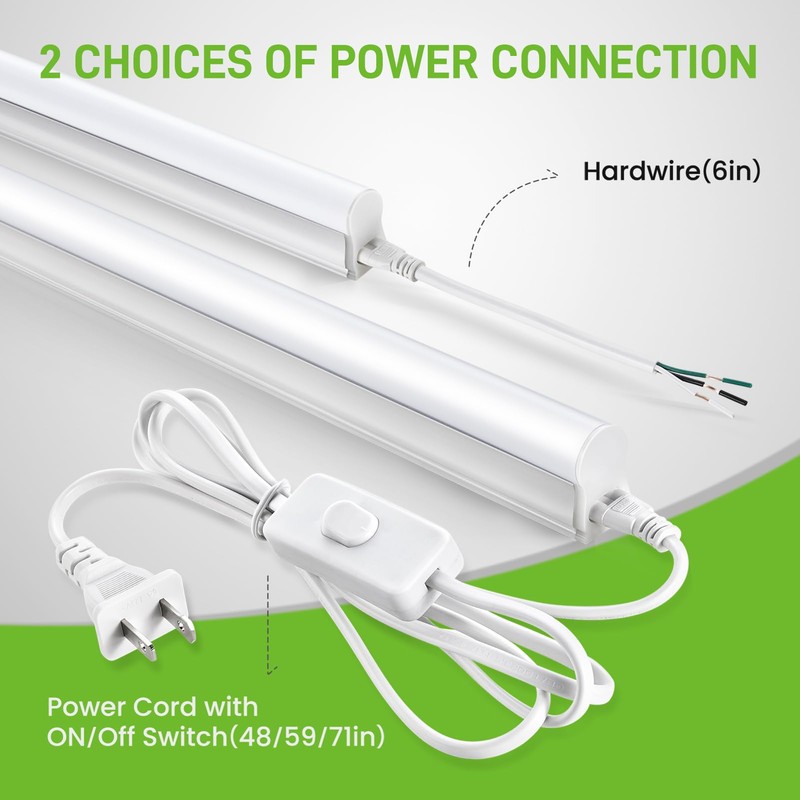 Pak 4FT LED Shop Lights, 2300LM 6500K Cool White, 20W
