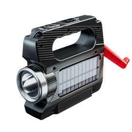 WARSUN Hand Crank Solar Powered Flashlight, Emergency Rechargeable LED Flashlight, Survival Flashlight with 6 Modes, 600 Lumens, Up to 20 Hours of Runtime, Great for Outdoor, Camping, Hiking, Fishing