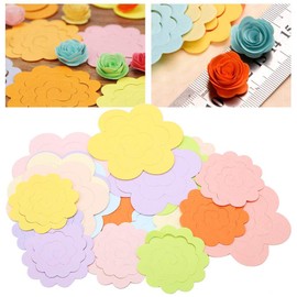 DIY Quilling Paper Blossom Paper Kit 20PCS Flower Design Colorful Paper Quilling Kit Rosette Flower Quilling Paper (Color Random)