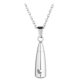 Jovivi Stainless Steel Ash Jewellery Memorial Urn Bottle Hollow Heart Drop Pendant Chain Capsule Pendant Necklace for Memorial, Stainless Steel