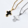 FATACI Cross Necklace for Men,Gold Plated Stainless Steel Hip Hop