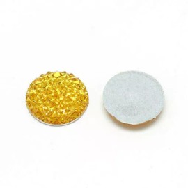 Unbranded 10 pcs Druzy Resin Embellishment Cabochons Yellow – 10mm – Shimmer Style