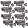 Yuarisx 8x Outdoor Dummy Security Camera Fake Flashing Infrared Bullet