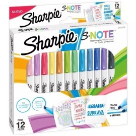 Sharpie Marcatextos Sharpie S Note Paquete Con 12 Colores Surtidos