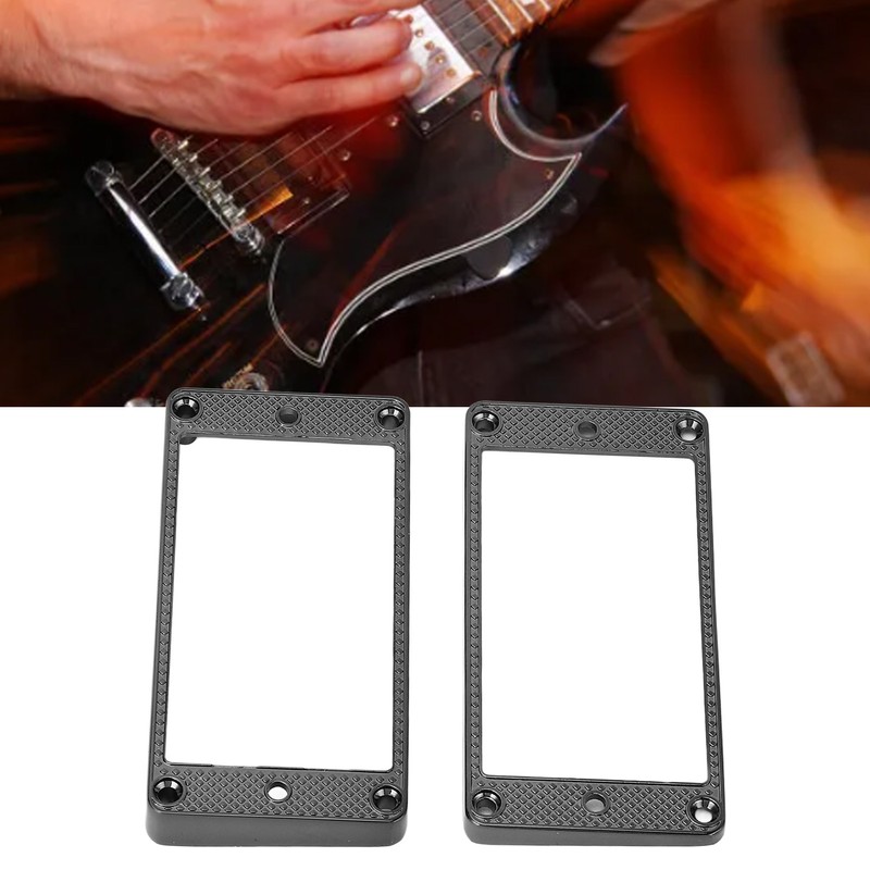 2Pcs Humbucker Pickup Ring Metal Mounting Frame Flat Bottom Replacement