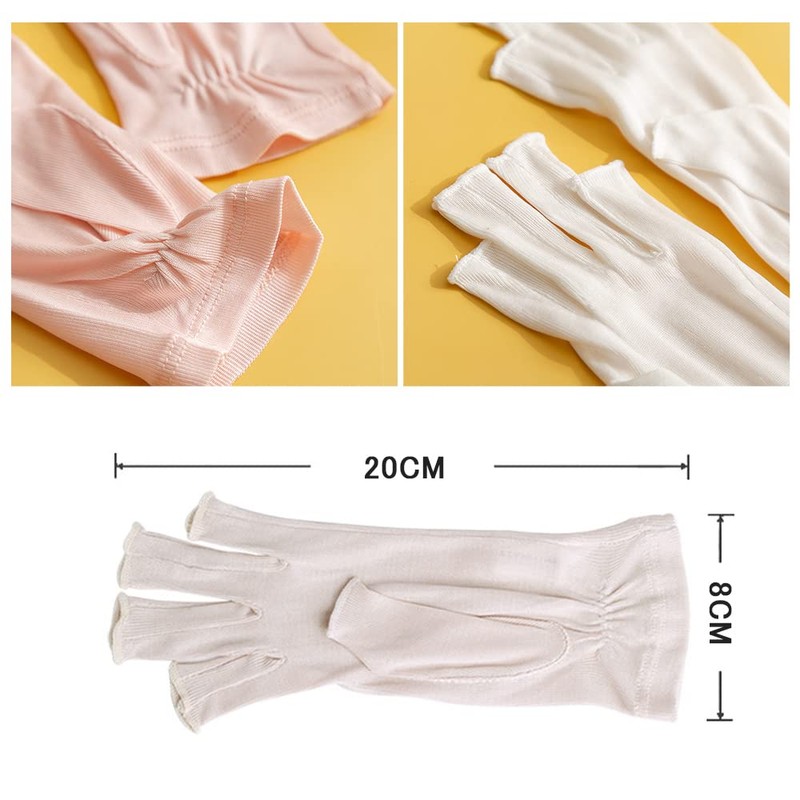 SCOLORKI Silk Gloves, 100% Silk, Women's, UV Rays, Smartphone Compatible,