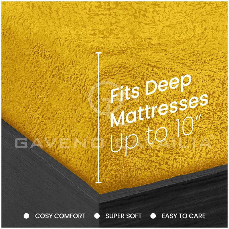 GC GAVENO CAVAILIA Teddy Fleece Plain King Size Fitted Sheets,