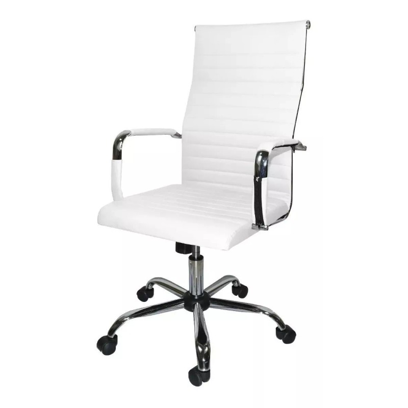 ZEM Silla de escritorio ZEM SE01 ergonómica blanca con tapizado