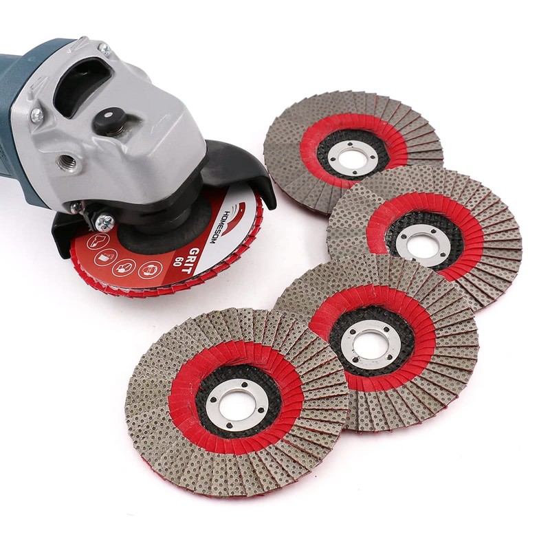 HOMESOM 4" Diamond Grinding Wheel Flap Disc,100mm Angle Grinder Sanding