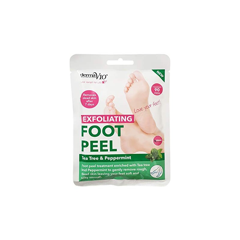 Derma V10 Exfoliating Foot Peel with tea tree & peppermint,