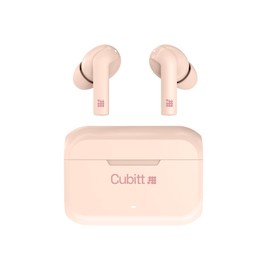 Cubitt True Wireless Earbuds Generation 2, 5.3 Bluetooth, IPX5 Water reistance, Premium Sound, Touch Control, Built in Microphone, Voice Assistance, Game Mode for Men and Women (Pink)